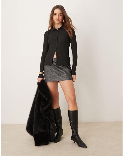 Jupe-short courte - métallisé Abercrombie & Fitch en coloris Black