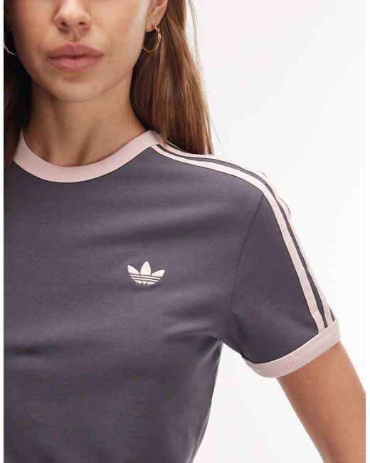 Adidas Originals Gray 3 Stripe T-Shirt