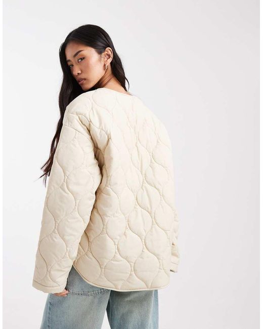 Vero Moda Blue Tie Front Quilted Jacket