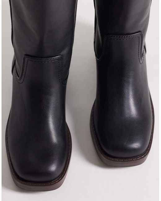 ASOS Blue Cherry Pull On Trucker Boots