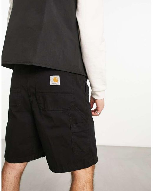 Carhartt Black Flint Regular Carpenter Jort for men