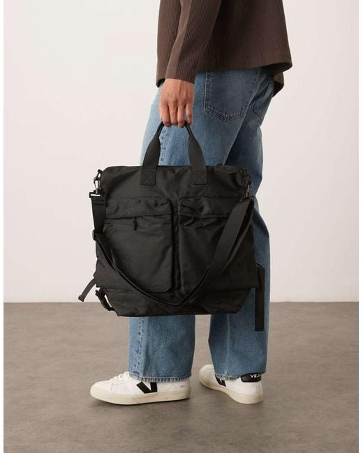 Mango Black Double Pocket Rucksack for men