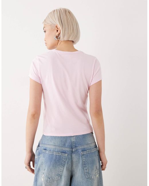 T-shirt effet rétréci à motif lapin Collusion en coloris White