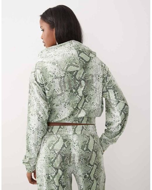 Juicy Couture Green Exclusive Velour Zip Through Hoodie Co-ord