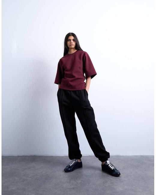 TOPSHOP Purple Pintuck Cuffed Jogger