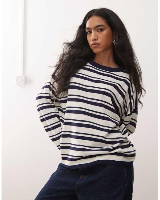 Collusion Blue Stripe Crew Jumper