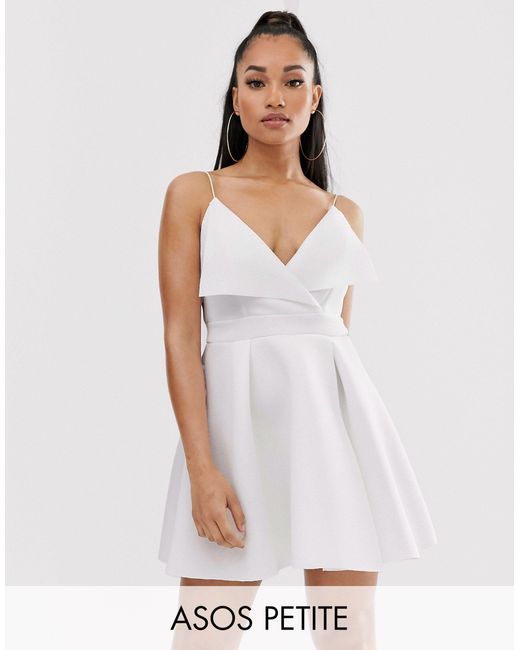 asos white skater dress ASOS DESIGN sleeveless shirt skater dress in white