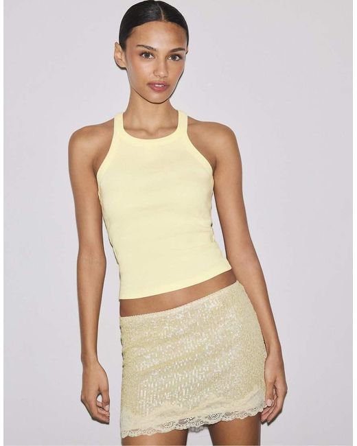 Stradivarius Natural Racerback T-shirt
