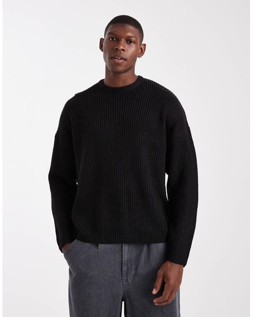 Only & Sons – oversize-strickpullover in Black für Herren