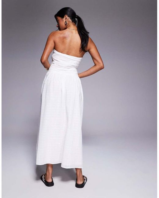 River Island Midi Bandeau-Jurk Met Verlaagde Taille in het Purple
