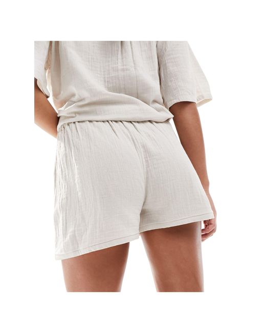 Luna White Oversized Pyjama Shorts
