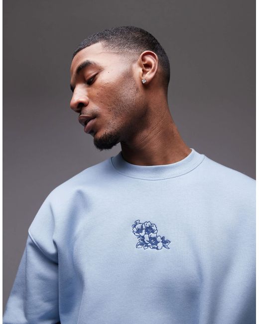 Topman – oversize-sweatshirt in Blue für Herren