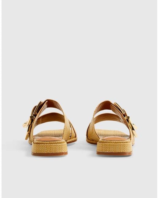 River Island Natural Raffia Flat Sandals