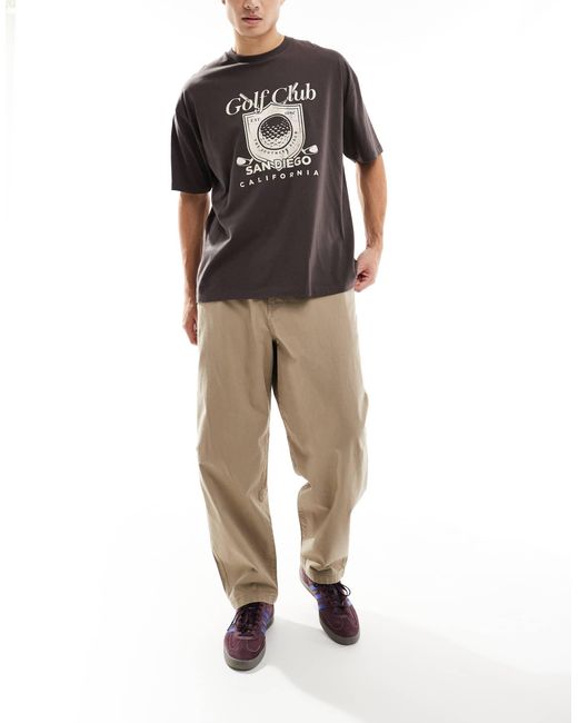 Pull&Bear Natural Loose Fit Casual Trouser for men