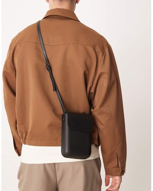 ASOS Mini Crossbody Tas Met Structuur in het Brown voor heren
