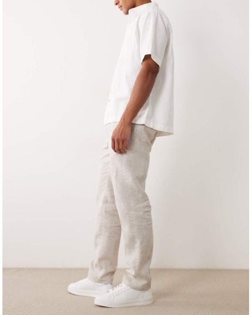 Mango Natural 100% Linen Straight Fit Tailored Trouser for men