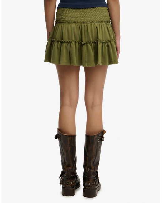 Superdry Green Tiered Jersey Mini Skirt