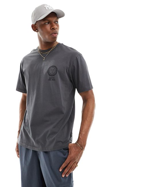 Only & Sons Gray Relaxed T-shirt With Sun Back Print for men