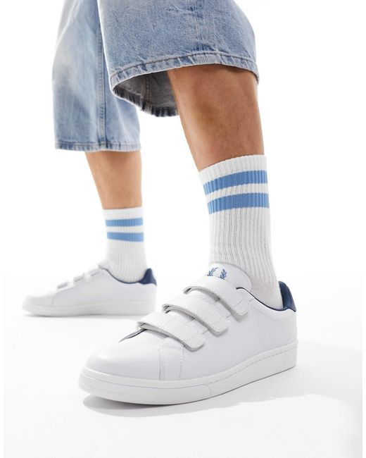 Fred Perry White B721 Velcro Trainers for men