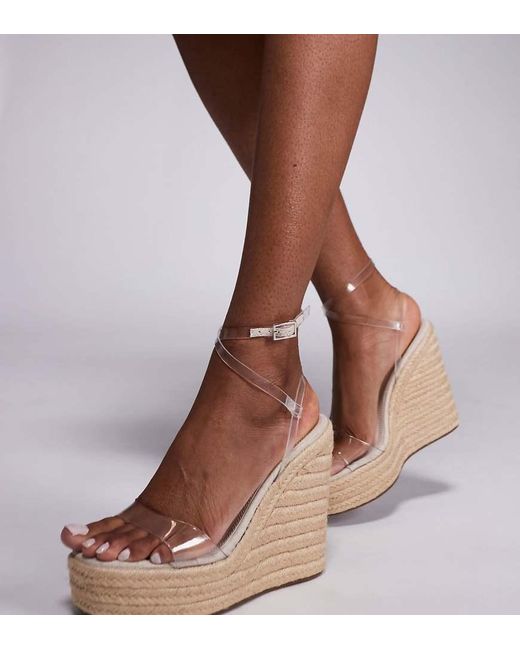 ASOS Brown Wide Fit Tamika Espadrille Wedges