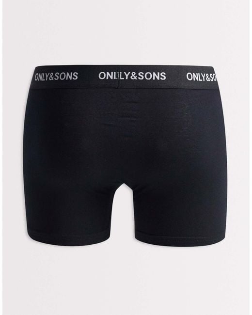 Only & Sons Blue 3 Pack Trunks for men