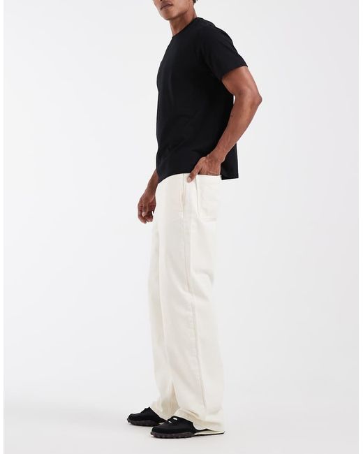 ASOS White Baggy Trouser for men