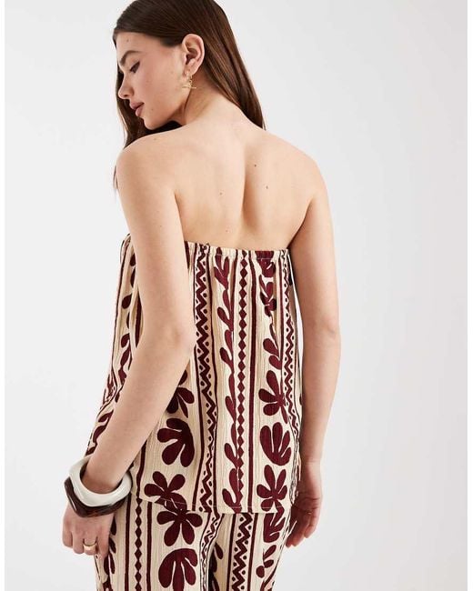 New Look Multicolor Patterned Bandeau Top