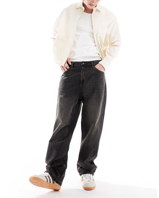 Pull&Bear – weite, lockere jeans in Black für Herren