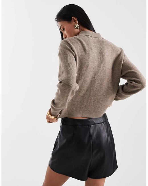 Vero Moda Metallic Polo Neck Button Front Jumper
