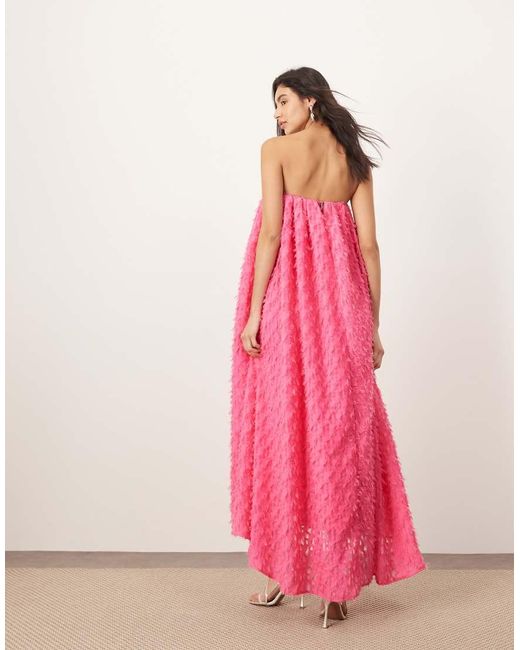 ARRANGE Maxi Jurk Met Bandeau, Volume En Textuur in het Pink