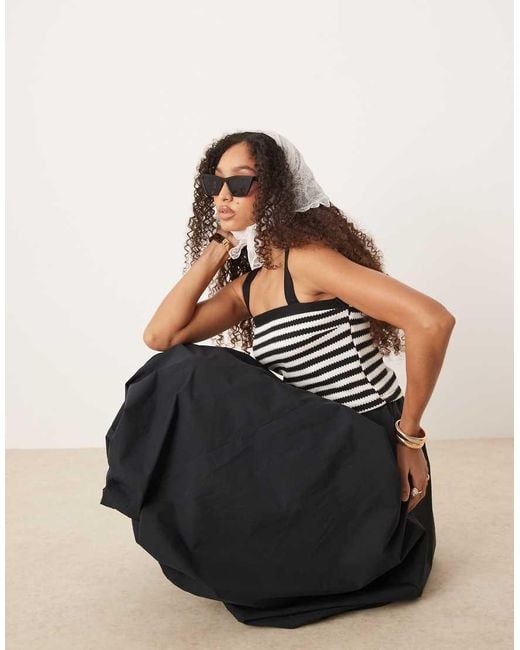 Abercrombie & Fitch Natural High Rise Bubble Maxi Skirt