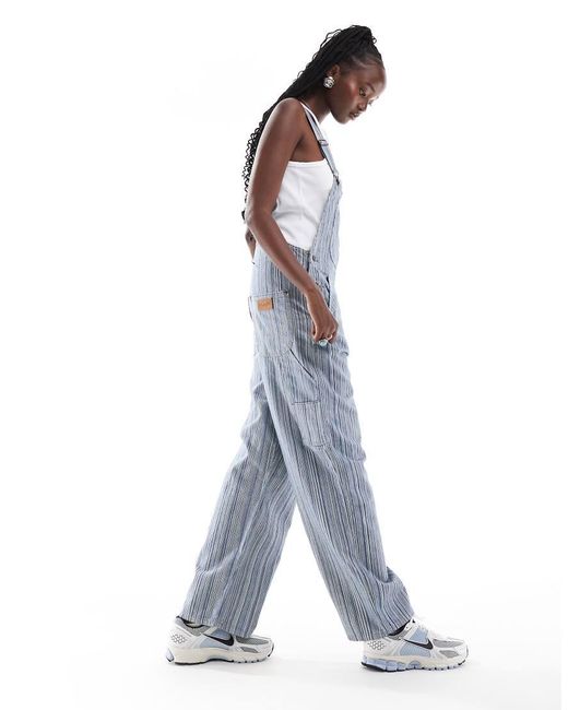 Wrangler Blue Pinstripe Straight Leg Dungarees