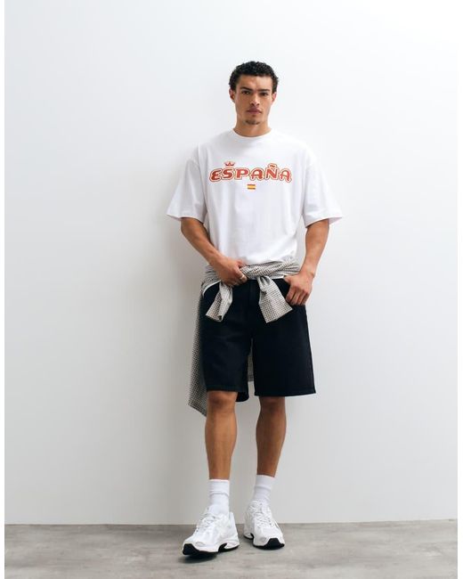 ASOS White Oversized T-shirt With Spain Graphic for men