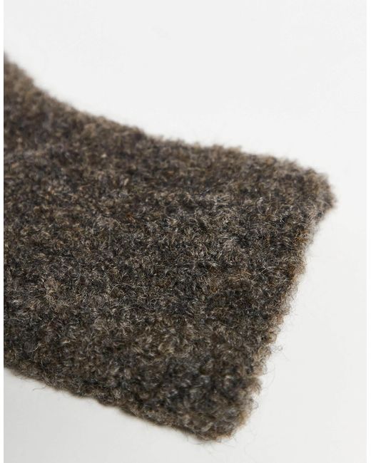 ASOS – gerippte bouclé-strickhandschuhe in Gray für Herren