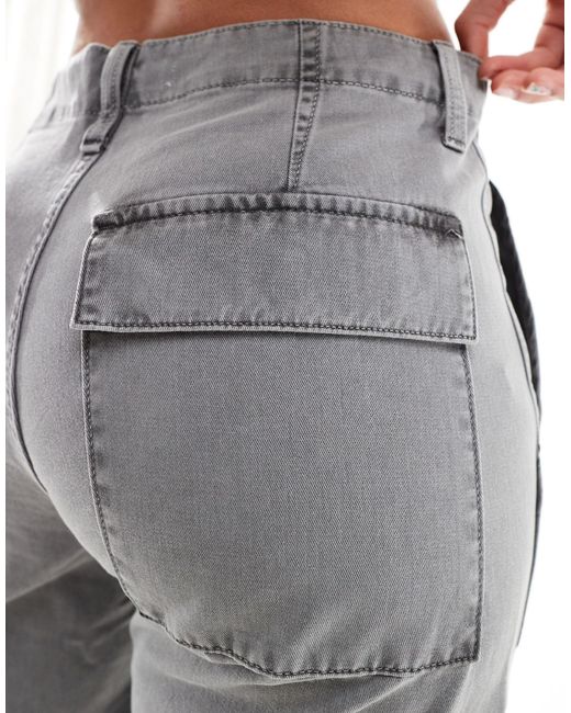 Jean droit à poches - délavé Mango en coloris Gray