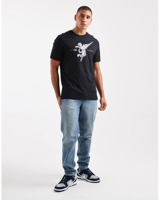 Nike Black Sportswear Back Print Graphic T-Shirt for men
