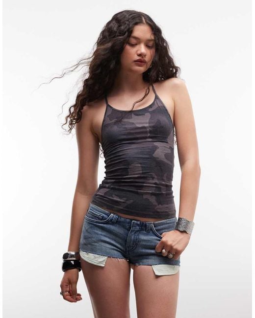 Weekday Blue Super Short Denim Micro Shorts With Cutoff Waistband