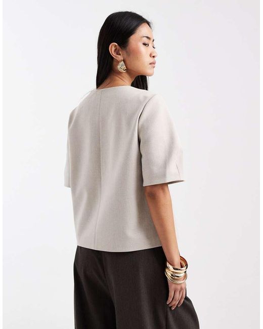 Object White Short Balloon Sleeve Blazer Co-ord