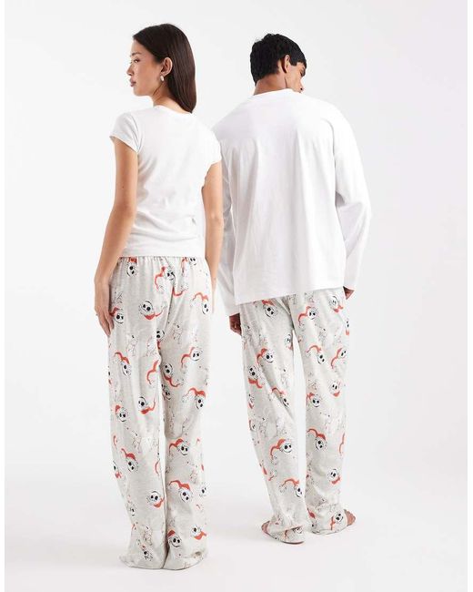 ASOS White Lounge Bottoms With Disney's Nightmare Before Christmas Graphic