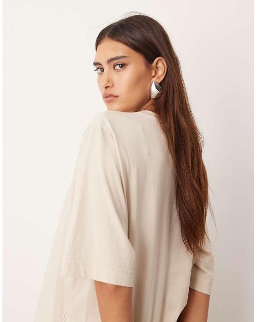 ARRANGE Oversized T-Shirt Van Jersey in het Natural