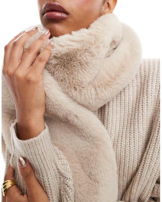 Accessorize Natural Faux Fur Scarf