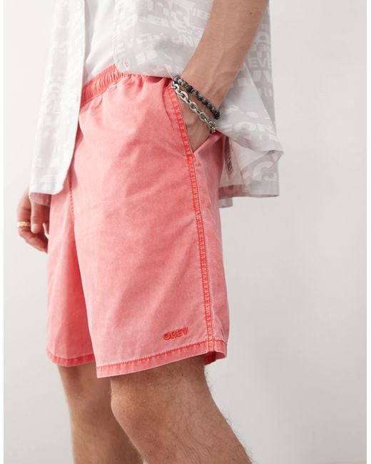 Easy - short en coton et nylon - sauce pimentée Obey pour homme en coloris Multicolor