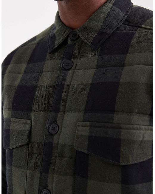 Only & Sons Black Quilted Check Jacket for men