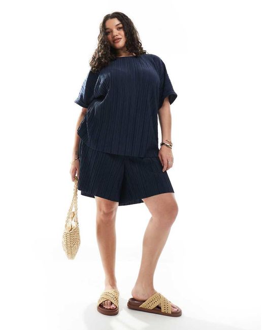 Camiseta Plisada De (Parte De Un Conjunto) Vero Moda de color Blue