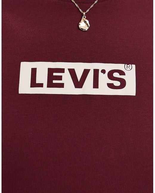 Levi's Red Short Stack Box Tab Logo Relaxed Fit T-Shirt