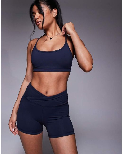 4505 Blue Icon Wrap Waist 3 Inch Booty Short