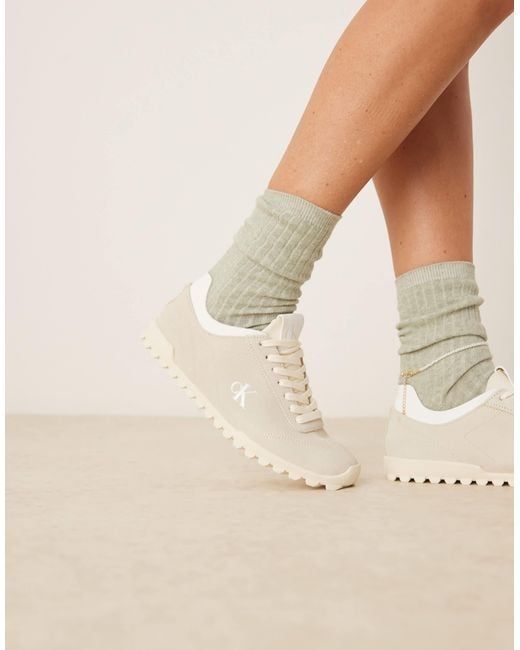 Calvin Klein Natural Suede Low Profile Runner Trainers