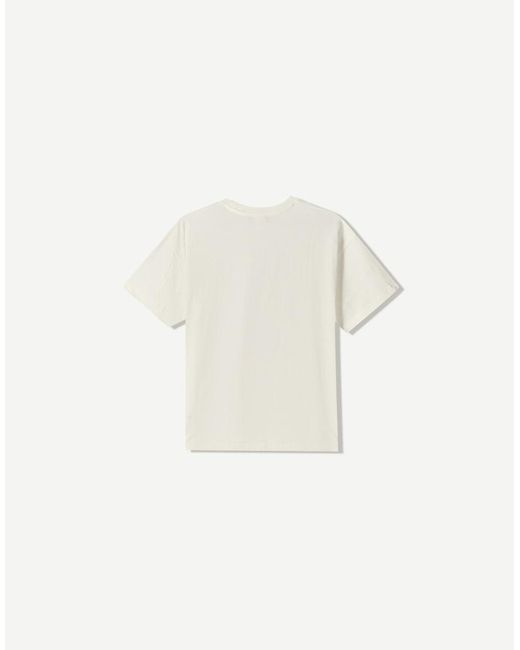 T-Shirt Oversize A Maniche Corte Bianca Con Stampa di Bershka in White
