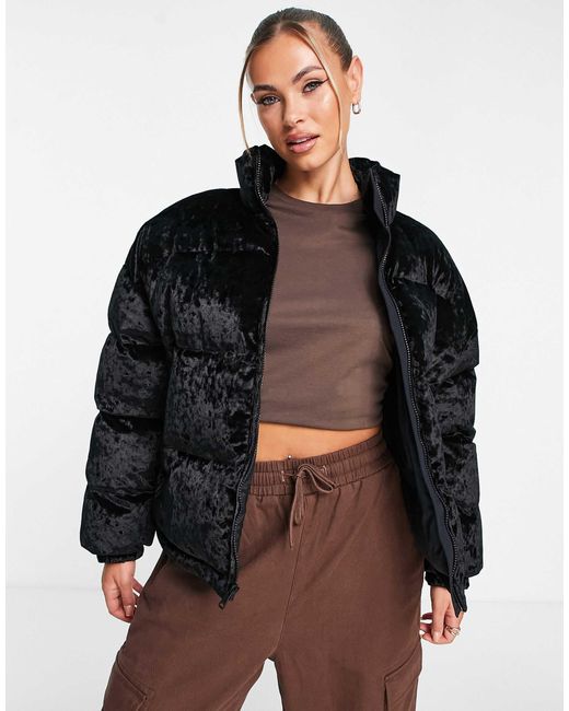 Napapijri Black Belay Velvet Puffer Jacket
