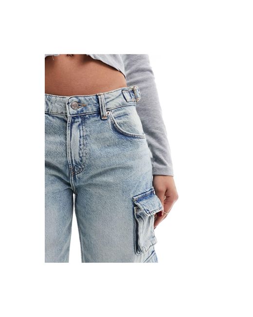 Bershka Blue – cargo-jeans